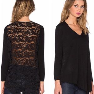 Joie lace back asymmetrical hem sweater